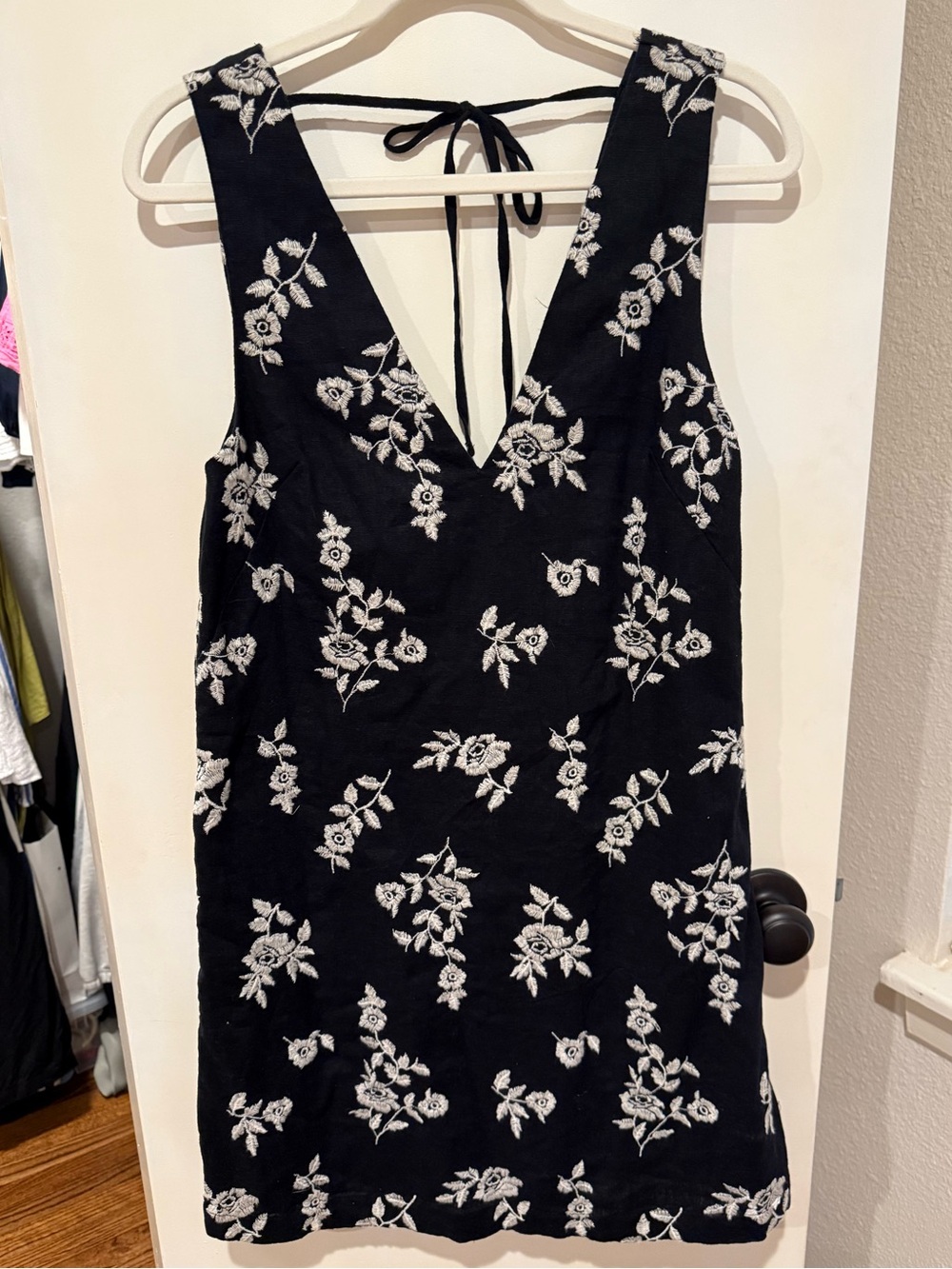 Linen Blend Floral Mini Dress